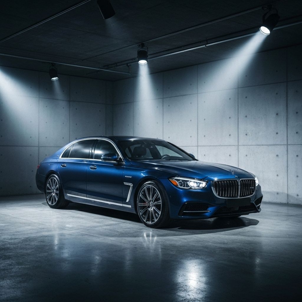 Luxury car in garage